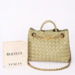Bottega Veneta Small Andiamo With Chain Sage Green