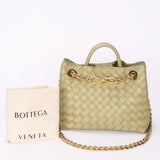 Bottega Veneta Small Andiamo With Chain Sage Green
