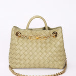 Bottega Veneta Small Andiamo With Chain Sage Green