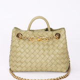 Bottega Veneta Small Andiamo With Chain Sage Green