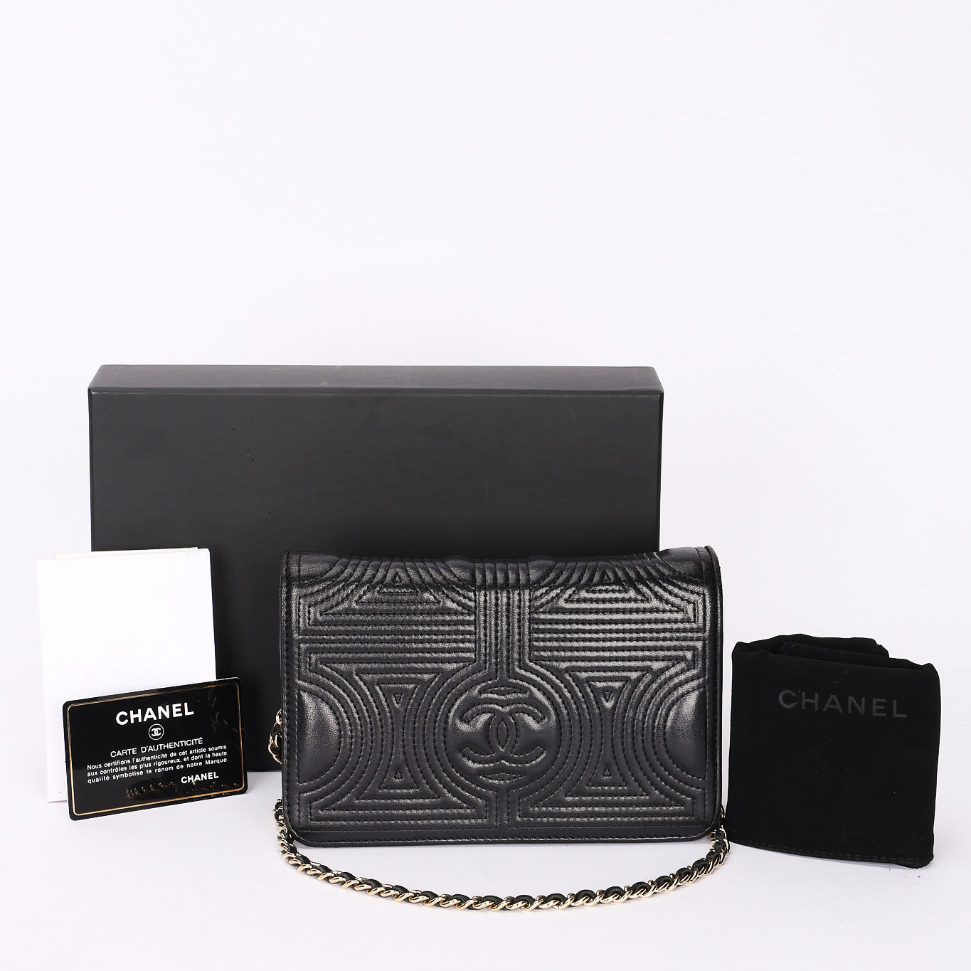 Chanel Korean Garden Wallet on Chain Black Lambskin GHW