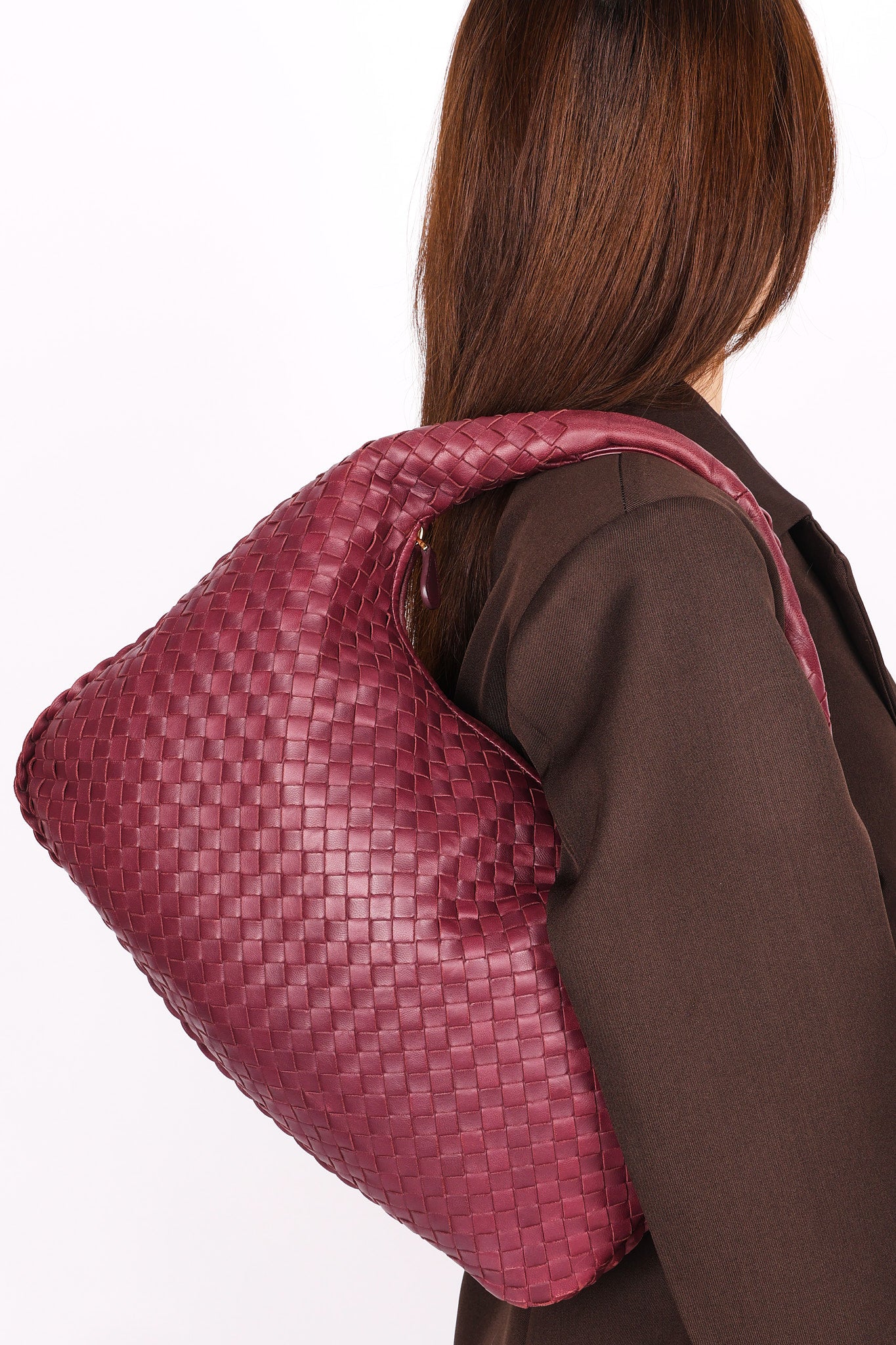 Bottega Veneta Small Intrecciato Hobo Bordeaux