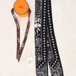Hermès Noir Paisley Twilly Scarf