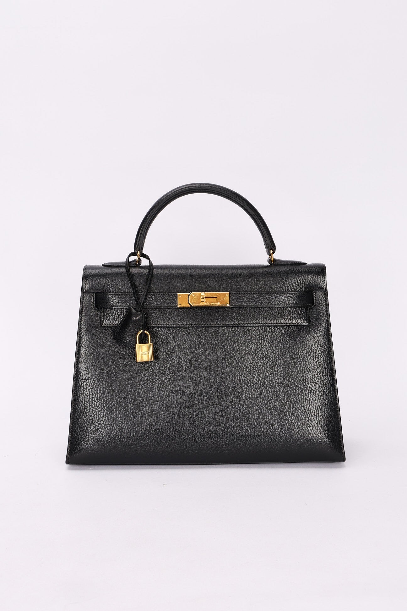 Hermès Kelly 32 Noir Vache Ardennes 1991 GHW