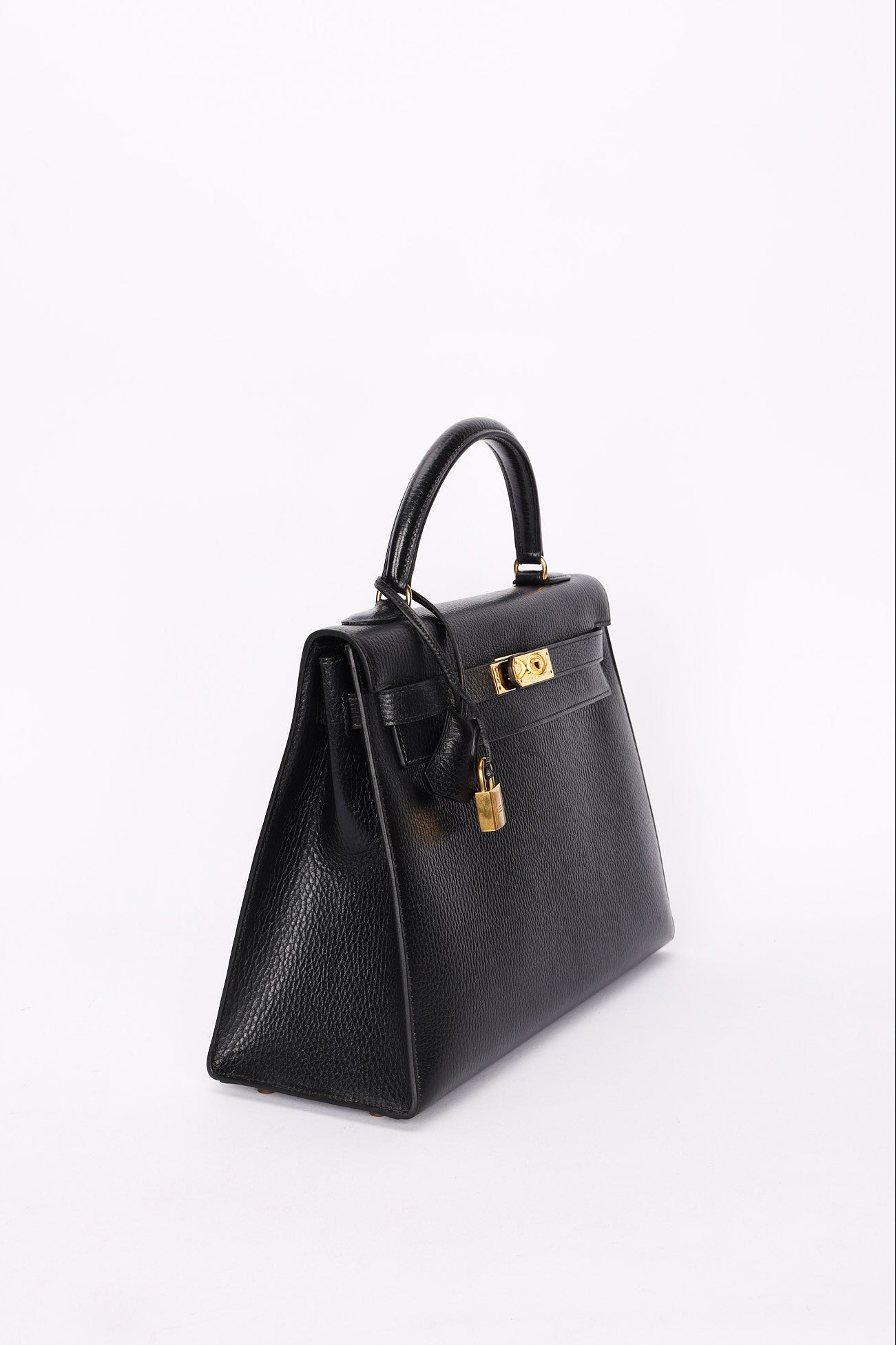 Hermès Kelly 32 Noir Vache Ardennes 1991 GHW