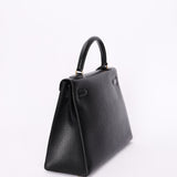 Hermès Kelly 32 Noir Vache Ardennes 1991 GHW