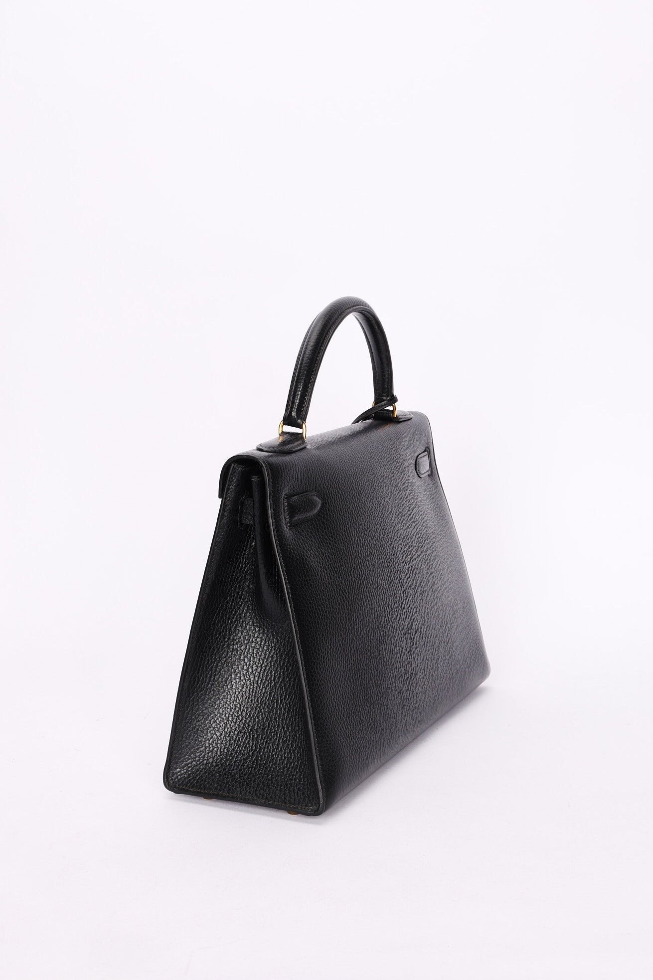 Hermès Kelly 32 Noir Vache Ardennes 1991 GHW