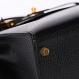 Hermès Kelly 32 Noir Vache Ardennes 1991 GHW