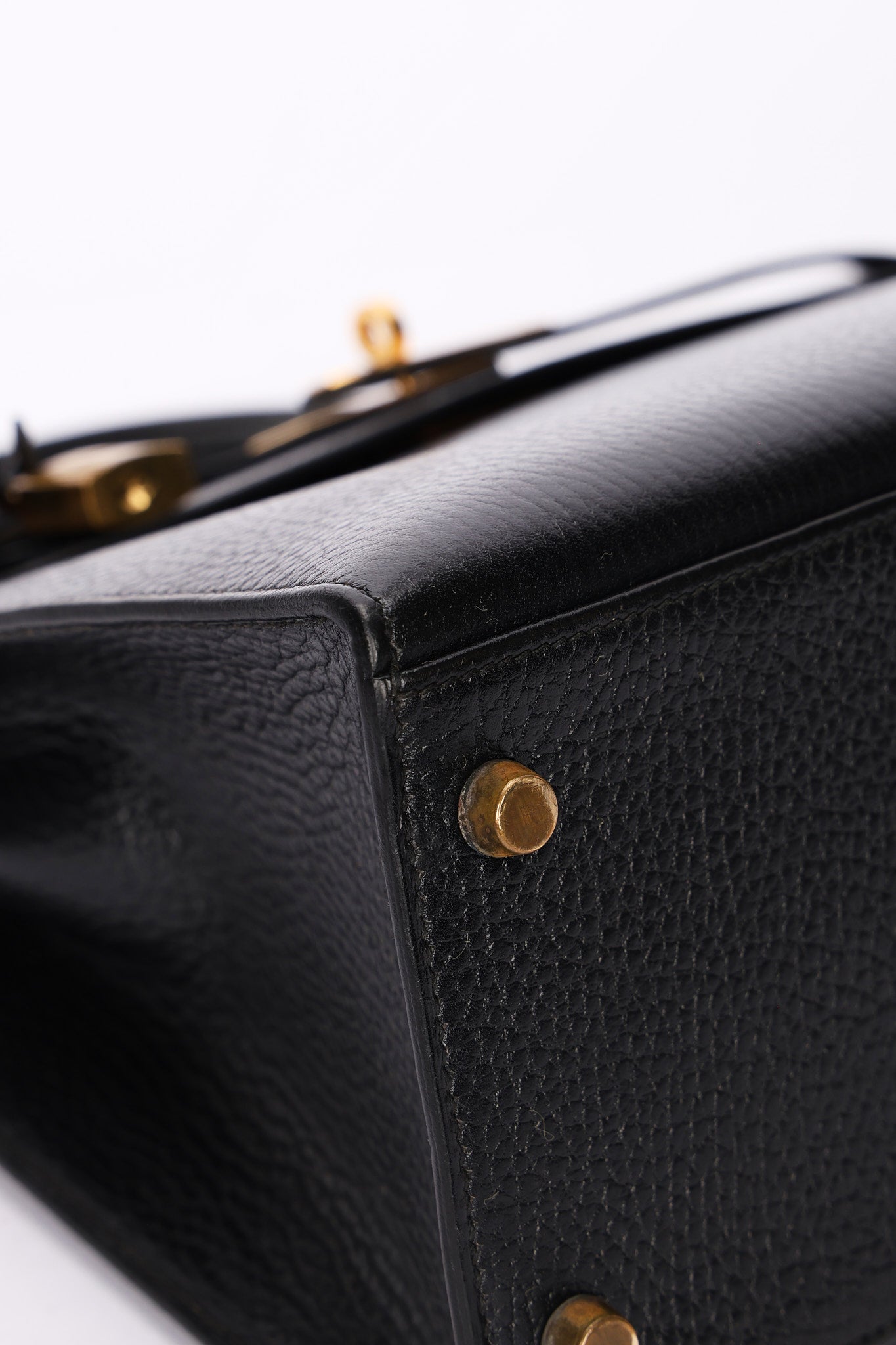 Hermès Kelly 32 Noir Vache Ardennes 1991 GHW