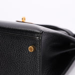 Hermès Kelly 32 Noir Vache Ardennes 1991 GHW
