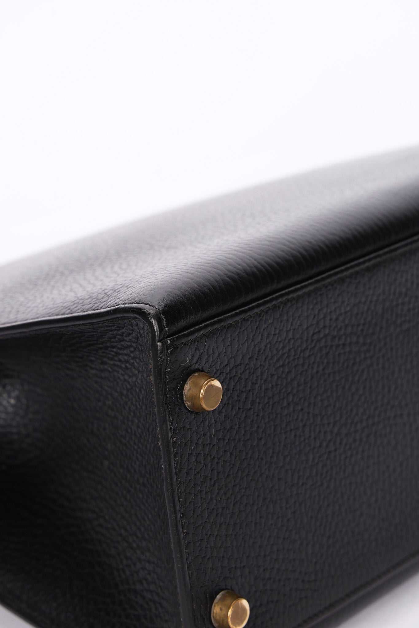 Hermès Kelly 32 Noir Vache Ardennes 1991 GHW