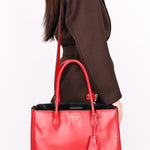 Prada Medium Bibliotheque City Tote Red