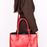 Prada Medium Bibliotheque City Tote Red