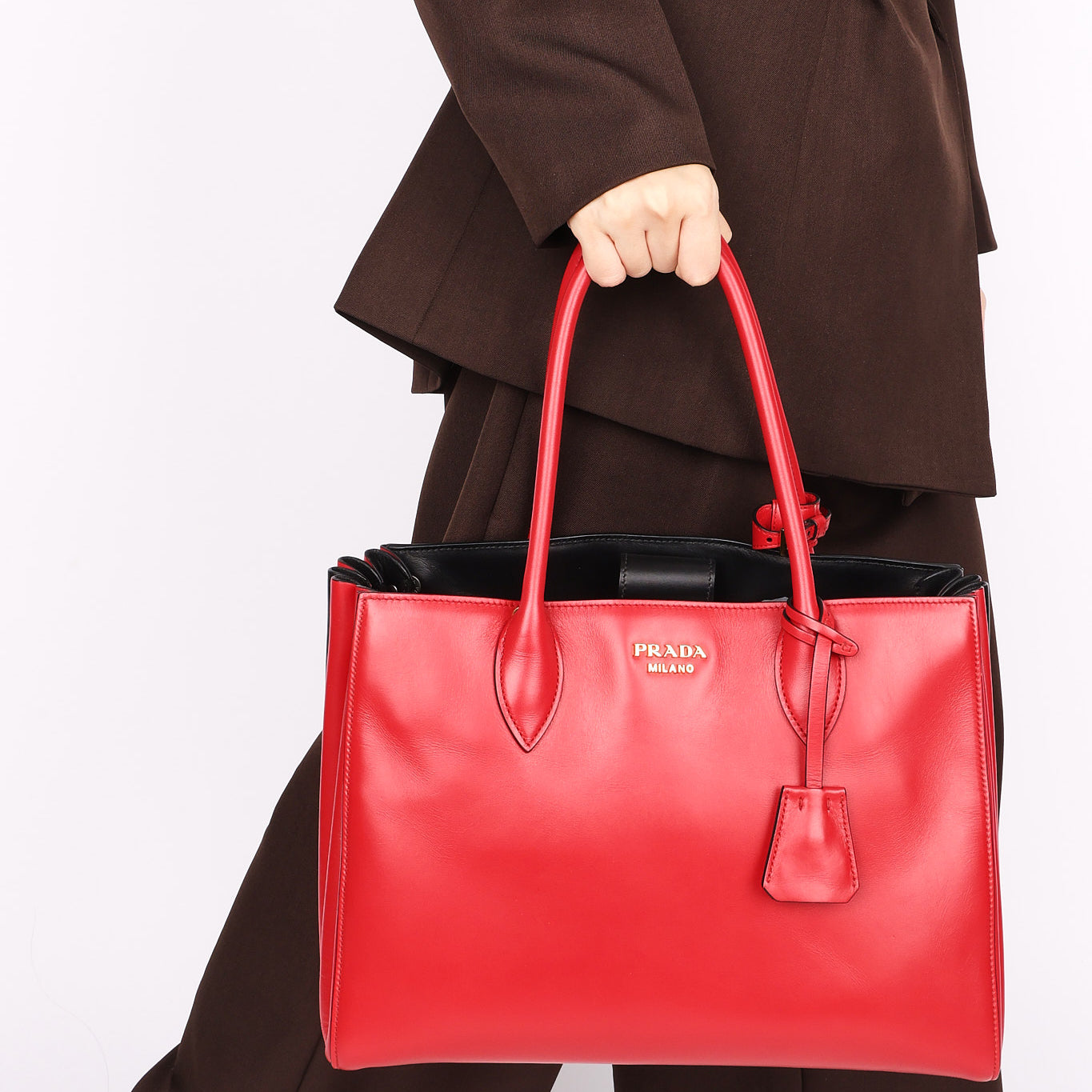 Prada Medium Bibliotheque City Tote Red