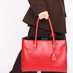 Prada Medium Bibliotheque City Tote Red