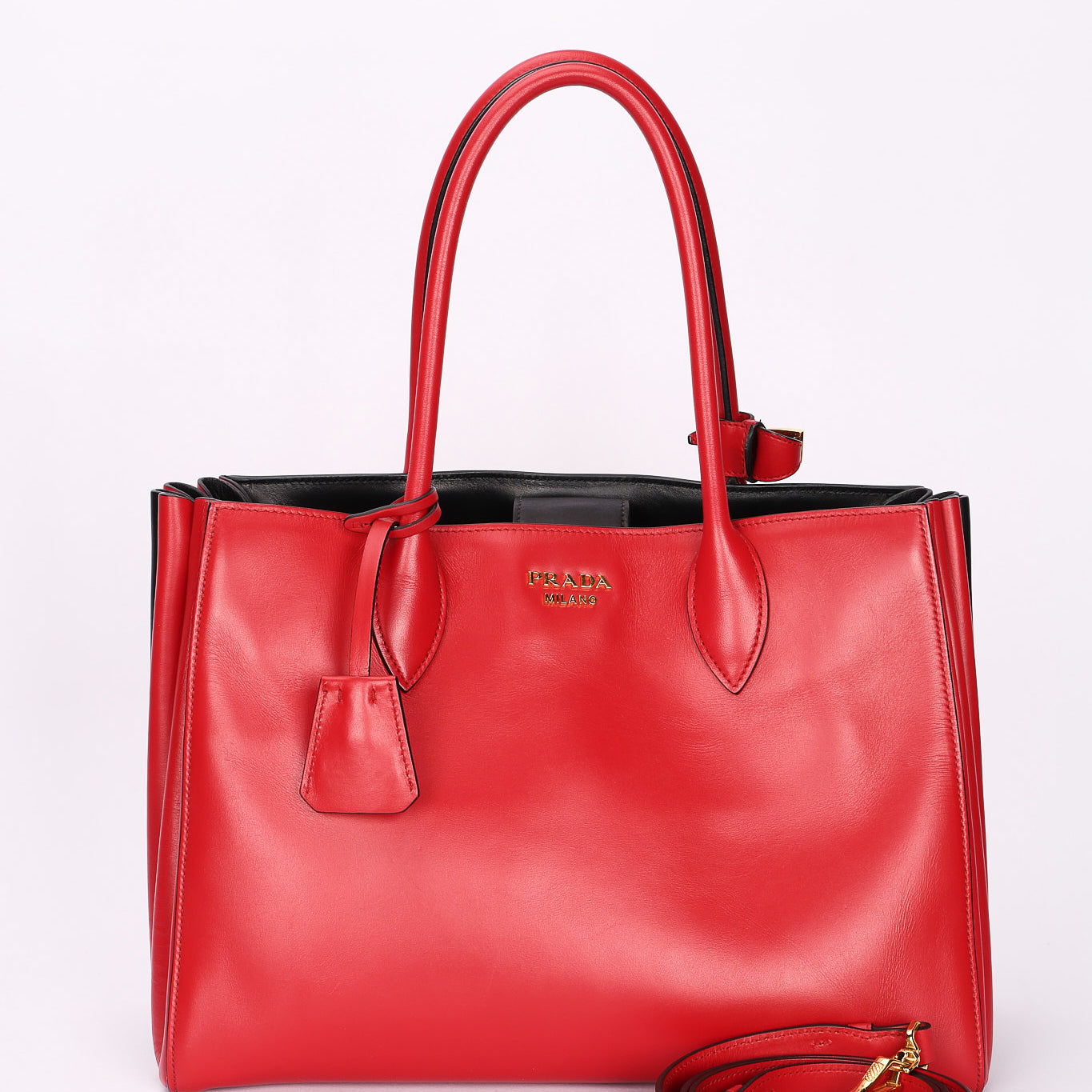 Prada Medium Bibliotheque City Tote Red
