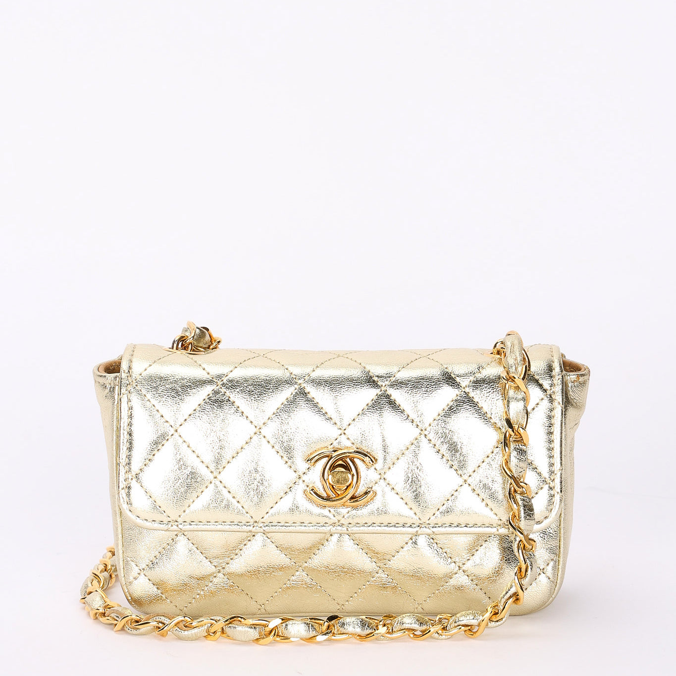 Chanel Mini Flap Metallic Gold Calfskin 24K GP