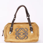 Loewe Anagram Studded Suede Shoulder Bag