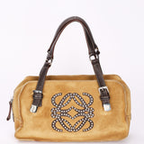Loewe Anagram Studded Suede Shoulder Bag