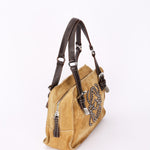 Loewe Anagram Studded Suede Shoulder Bag