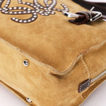Loewe Anagram Studded Suede Shoulder Bag