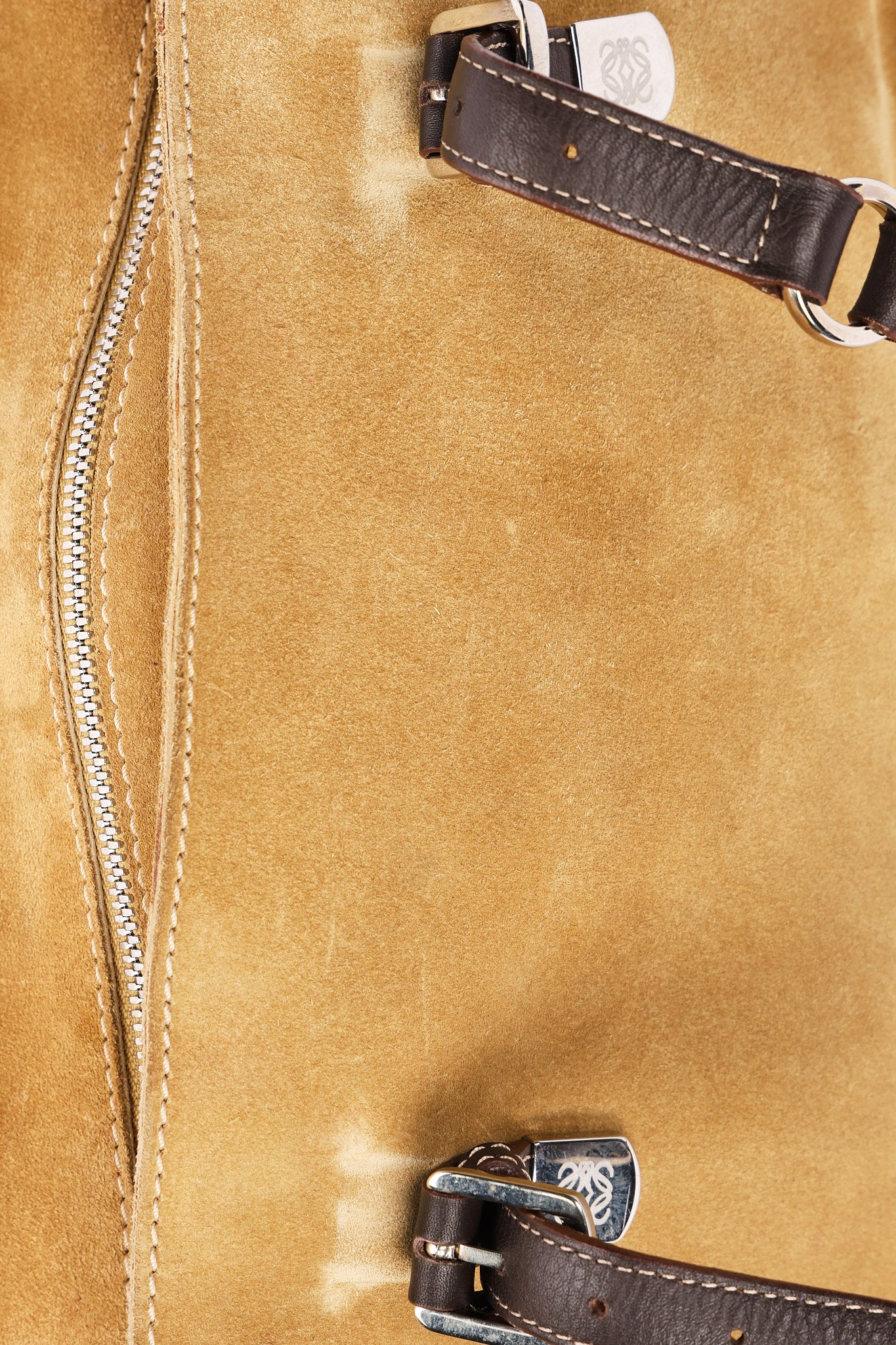 Loewe Anagram Studded Suede Shoulder Bag