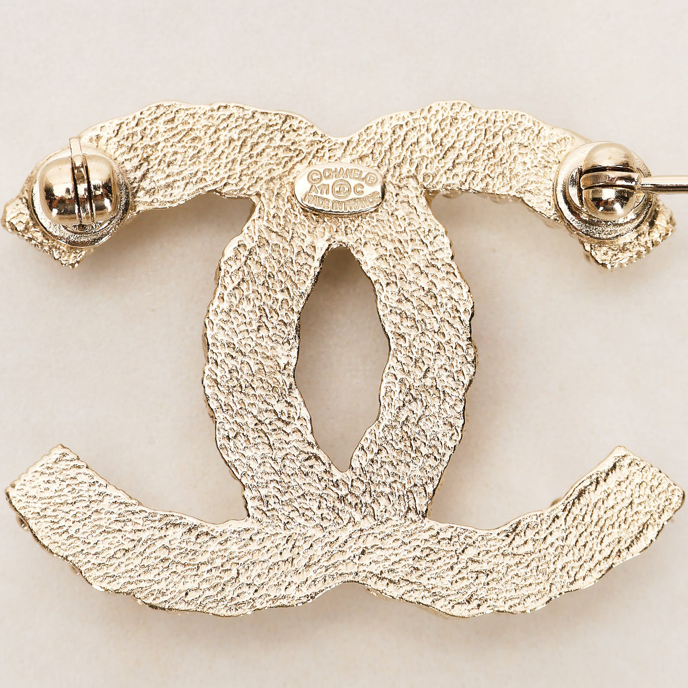 Chanel 2011 Champagne Pearl Brooch