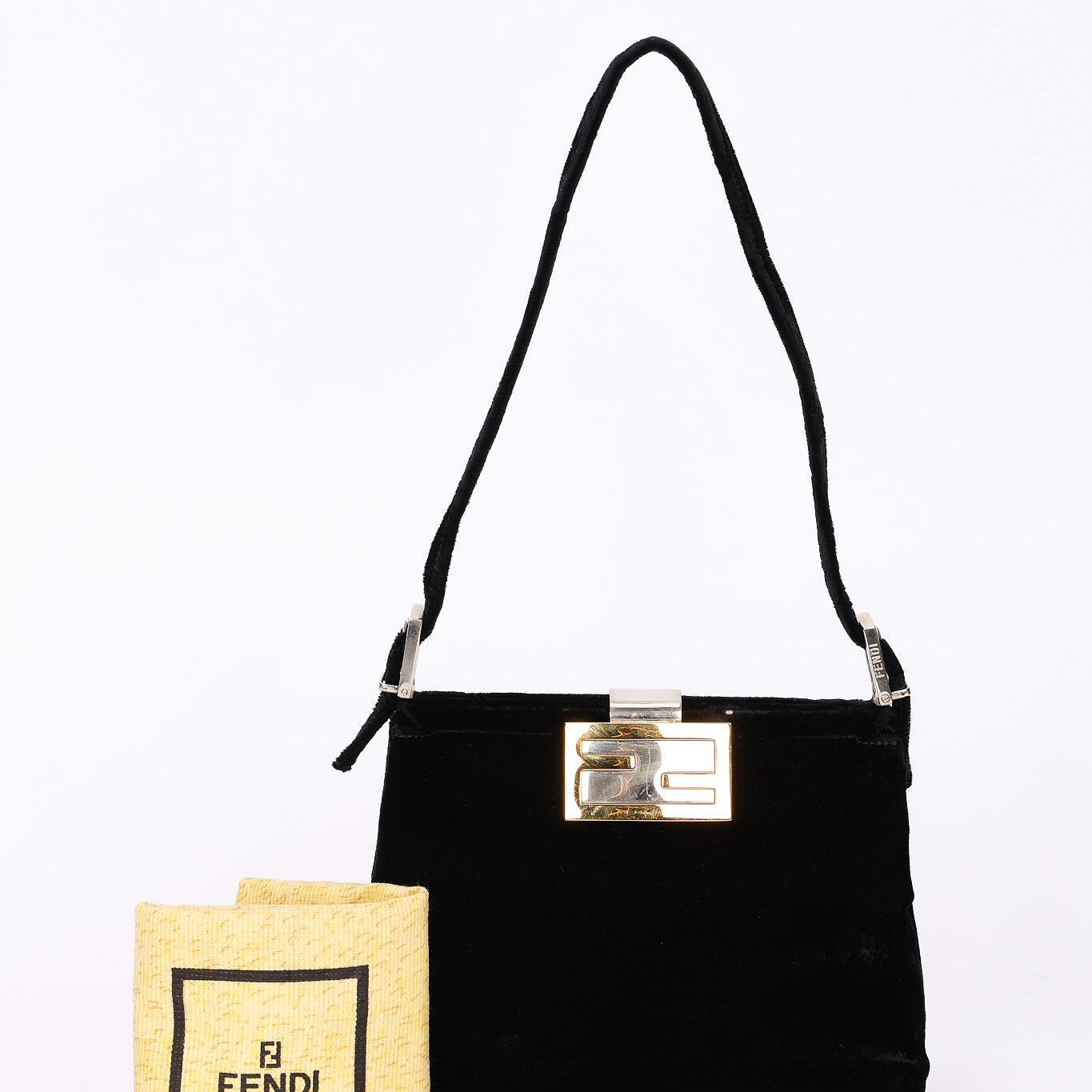 Fendi Velvet Clasp Shoulder Bag