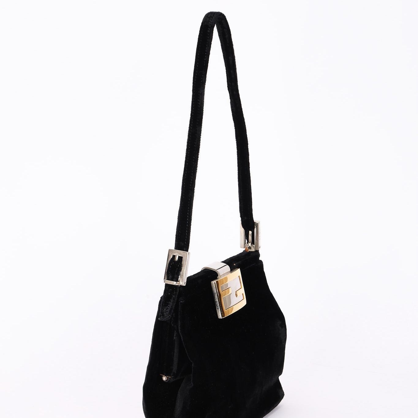 Fendi Velvet Clasp Shoulder Bag
