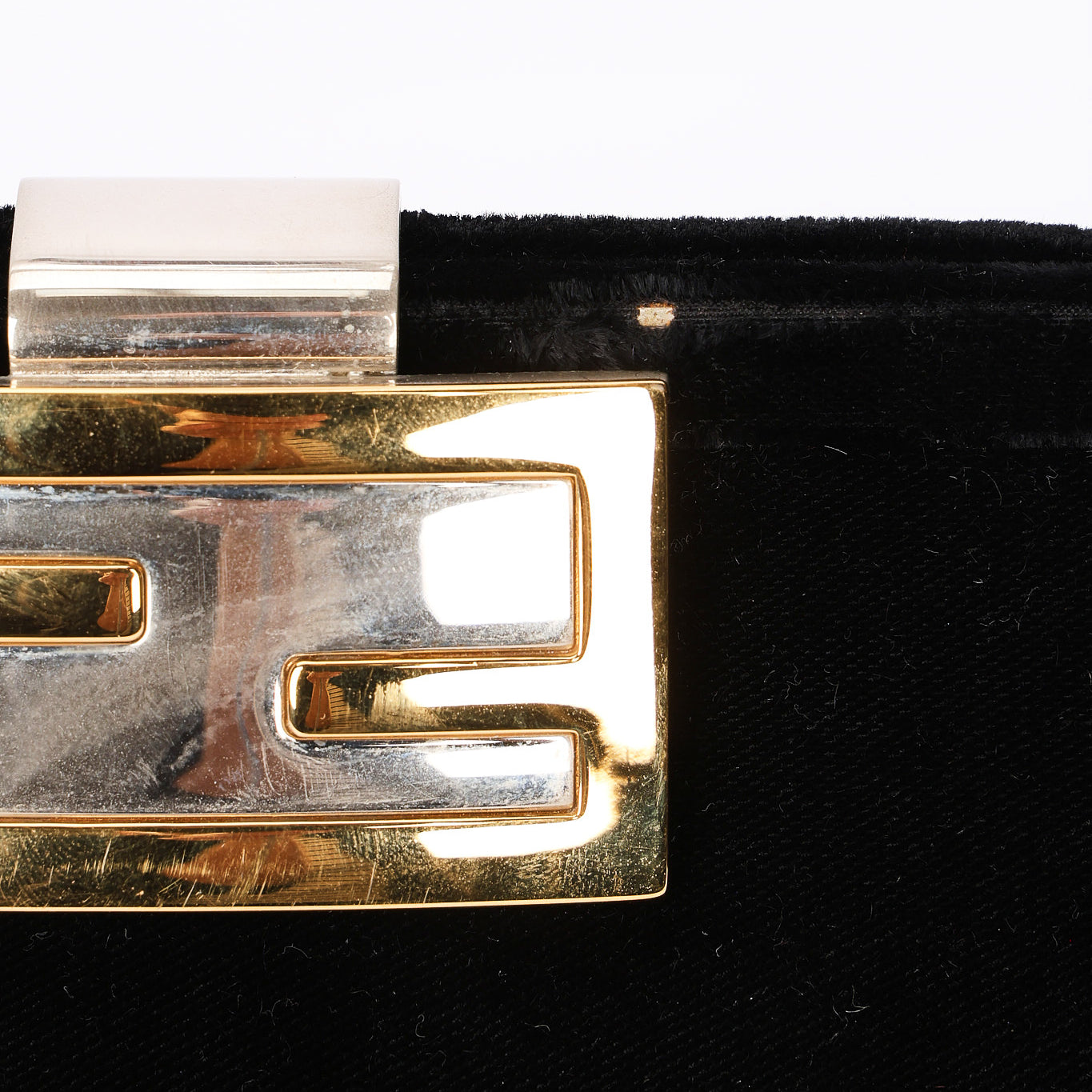 Fendi Velvet Clasp Shoulder Bag