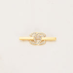 Chanel 2001 CC Bar Brooch 24K GP