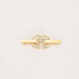Chanel 2001 CC Bar Brooch 24K GP