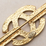 Chanel 2001 CC Bar Brooch 24K GP