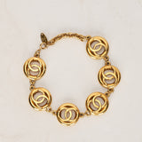 Chanel 1983 CC Medallion Bracelet 24K GP