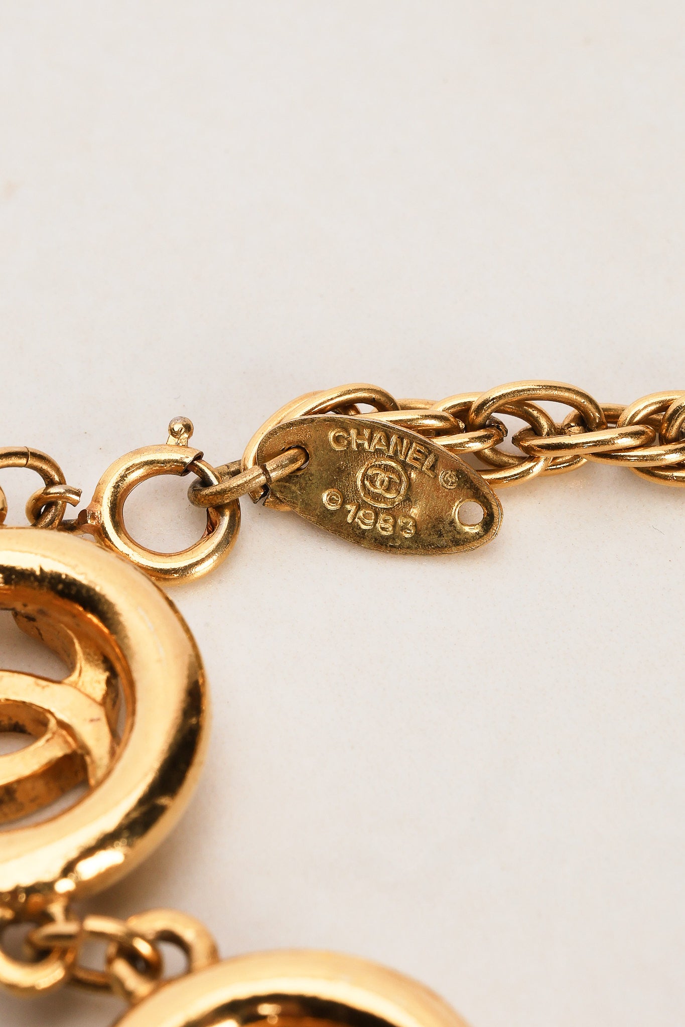 Chanel 1983 CC Medallion Bracelet 24K GP