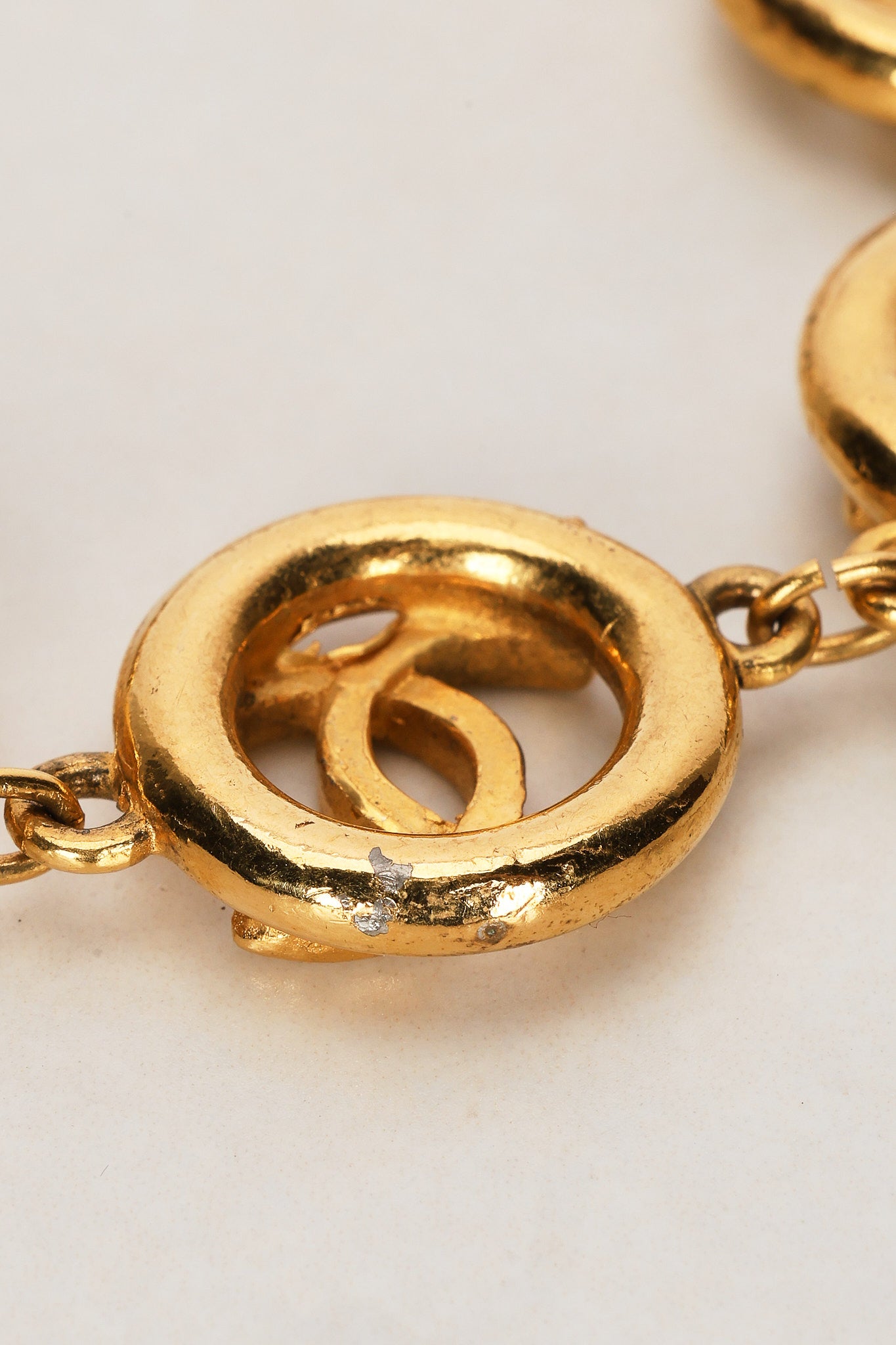 Chanel 1983 CC Medallion Bracelet 24K GP