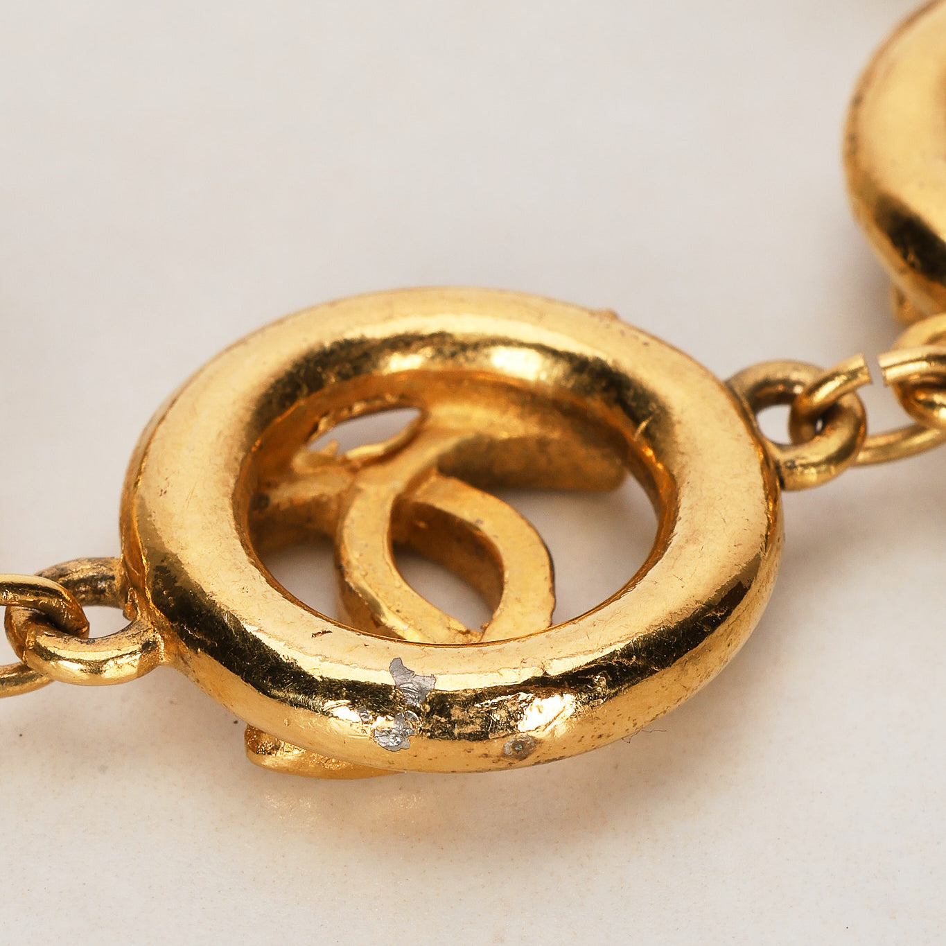 Chanel 1983 CC Medallion Bracelet 24K GP