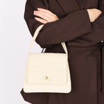 Chanel Kelly Turnlock Top Handle Flap Cream Linen 24K GP