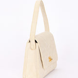 Chanel Kelly Turnlock Top Handle Flap Cream Linen 24K GP