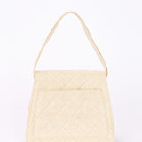 Chanel Kelly Turnlock Top Handle Flap Cream Linen 24K GP
