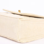Chanel Kelly Turnlock Top Handle Flap Cream Linen 24K GP