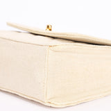Chanel Kelly Turnlock Top Handle Flap Cream Linen 24K GP