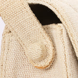 Chanel Kelly Turnlock Top Handle Flap Cream Linen 24K GP