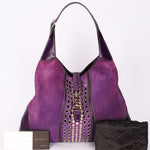 Gucci Studded Jackie O Bouvier Hobo Purple Suede