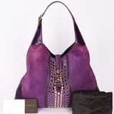 Gucci Studded Jackie O Bouvier Hobo Purple Suede