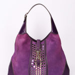 Gucci Studded Jackie O Bouvier Hobo Purple Suede