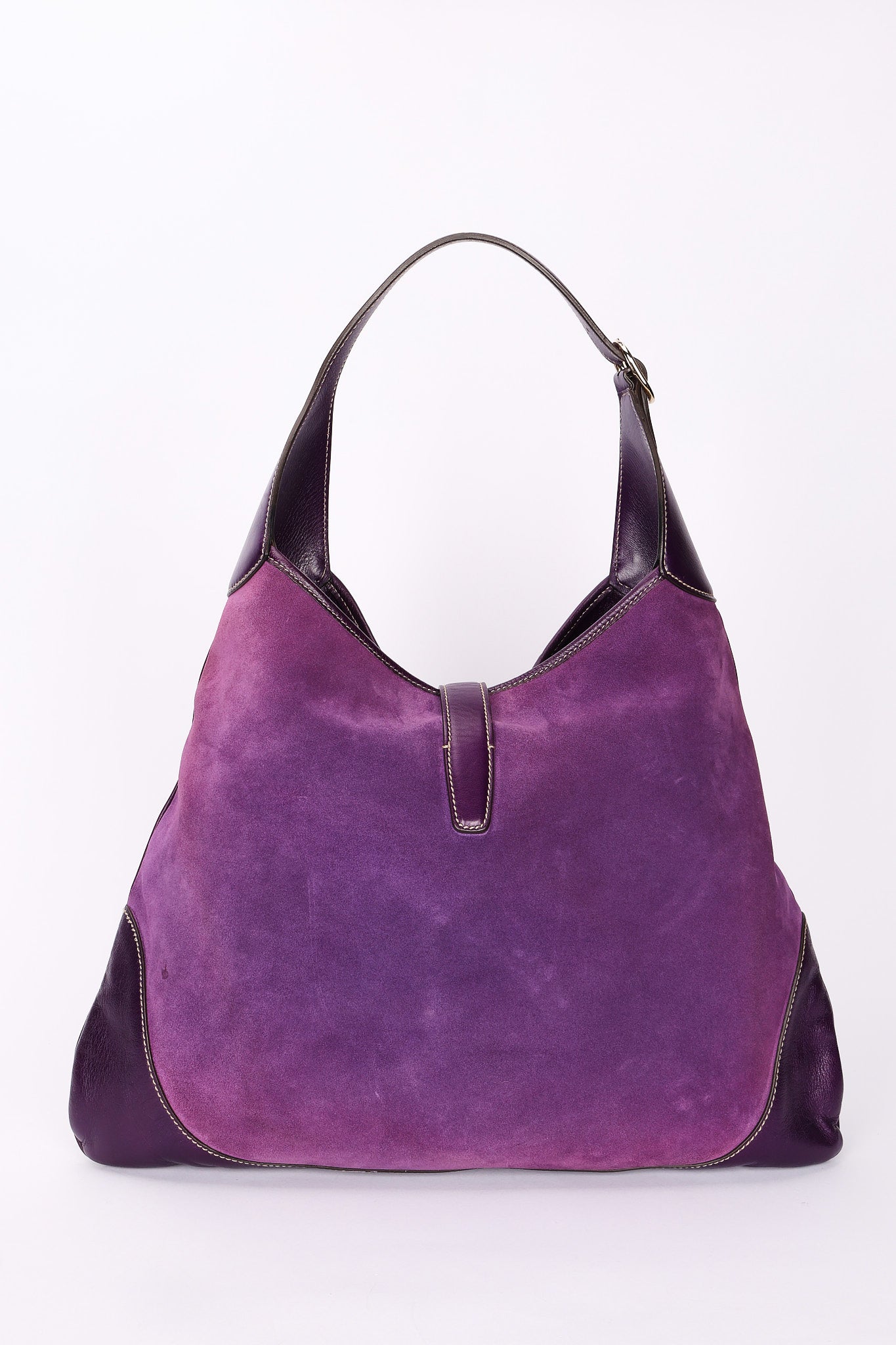 Gucci Studded Jackie O Bouvier Hobo Purple Suede