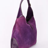 Gucci Studded Jackie O Bouvier Hobo Purple Suede