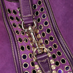Gucci Studded Jackie O Bouvier Hobo Purple Suede