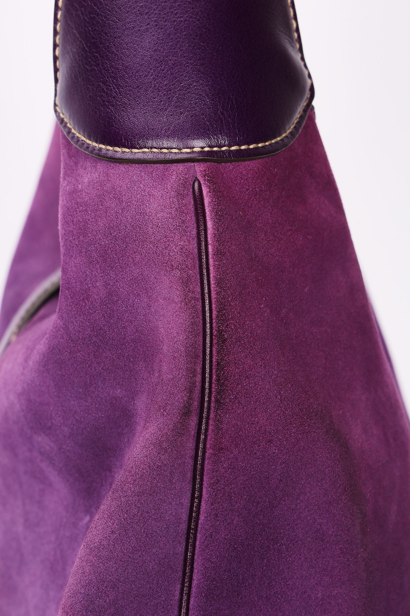 Gucci Studded Jackie O Bouvier Hobo Purple Suede